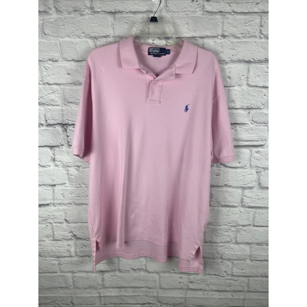Polo Ralph Lauren Men's Preppy Pink Short Sleeve Cotton Golf  Polo Size XL READ
